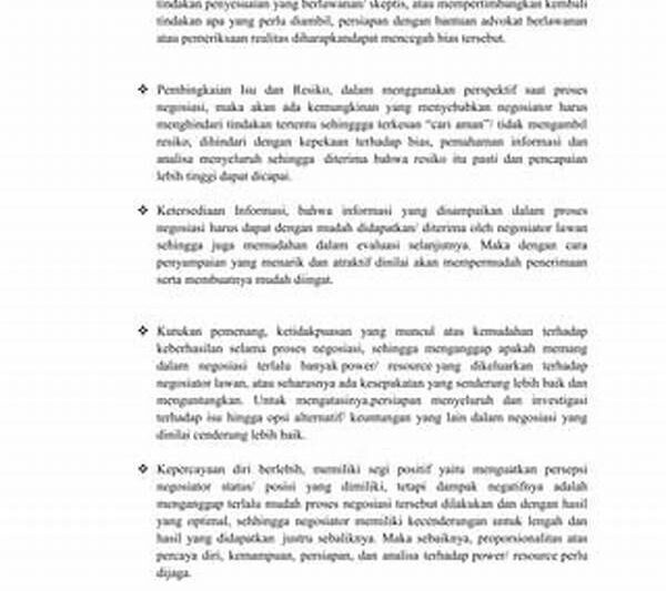Dampak Persepsi Terhadap Hasil Negosiasi