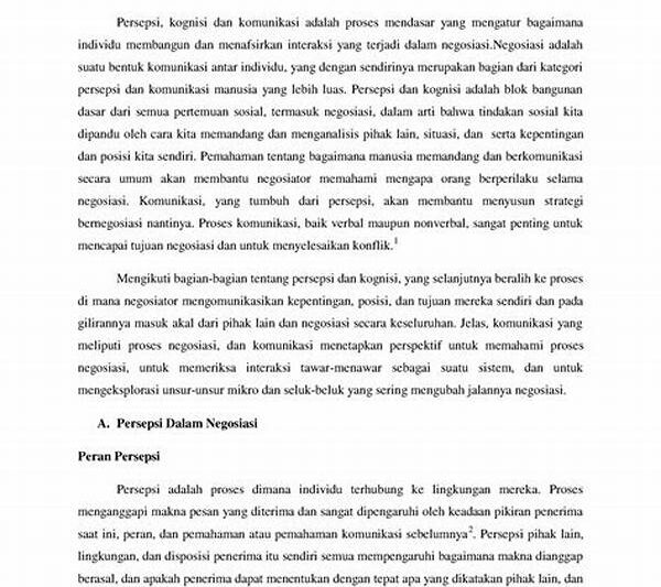 Menilai Persepsi Sebelum Negosiasi