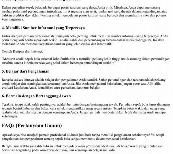 Rahasia Sukses Pemain Profesional